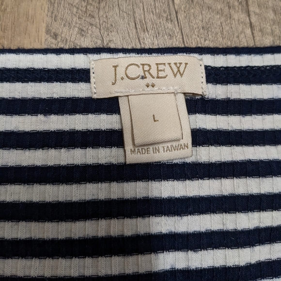 J. Crew Navy Blue and White Striped Sweater Elbow Length - Picture 7 of 8